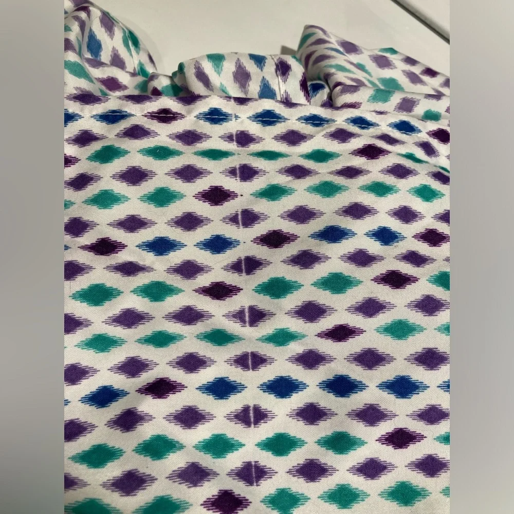 Twin sheet set in purple and teal diamond design